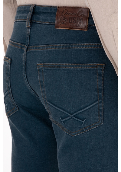 U.S. Polo Assn. Erkek Koyu Mavi Slim Fit Petrol Jean Pantolon 50317446-VR102