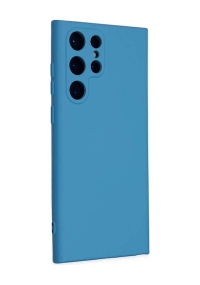 Gees Global Samsung Galaxy S22 Ultra Kılıf Nano İçi Kadife Silikon - Mavi Gbzs