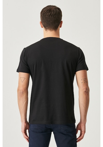 AC&Co / Altınyıldız Classics 4A4800000001SYHXS Slim Fit Bisiklet Yaka Kısa Kol Pamuklu Erkek Tişört Siyah