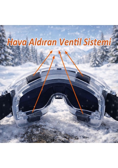 2 Adet Kayak Gözlüğü Aynalı Gökkuşağı Ventilli Güneş Kar Koruyucu Gözlük Uv Korumalı Snowboard Glasses Gözlük Gökkuşağı