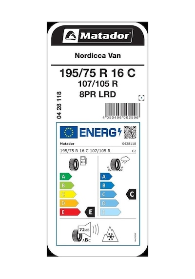 Matador 195/75R16C 107/105R Nordicca Van 8PR Kış Lastiği 2025