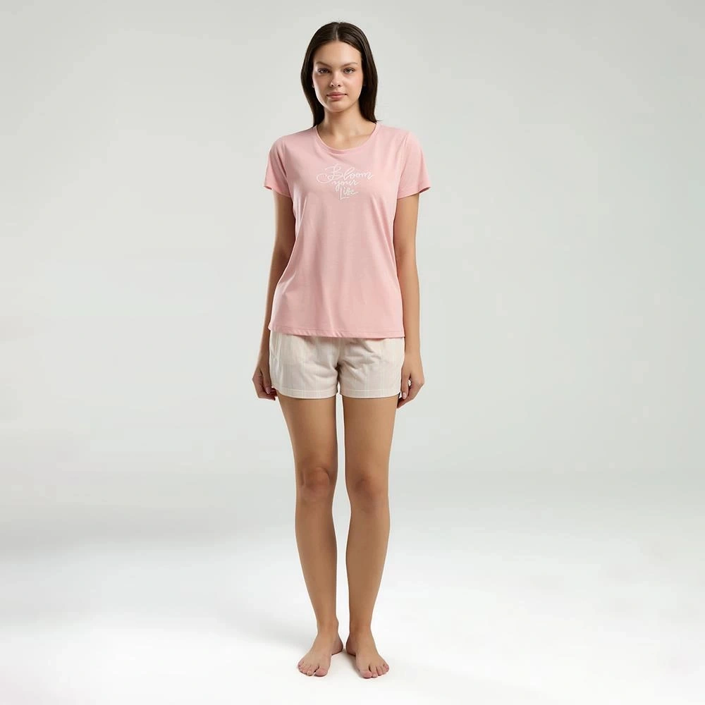 Arnetta 3220s Kadın Şort Yazlık Pijama Takım Retro Pembe