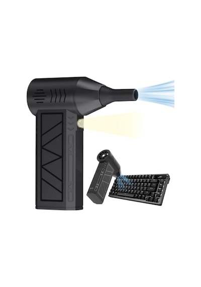 Orret Home Turbo Fan Elektrikli Hava Kompresörü 90000 Rpm Üfleme Gücü, 3 Kademeli Güç Ayarı, 5000 Mah Şarjlı, Led Işıklı, Toz Püskürtme Ve Temizlik Cihazı, Taşınabilir Kompakt Üfleme Makinesi