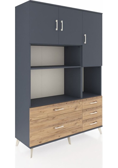 Hyperion Dolap 8 Raflı 5 Çekmeceli 3 Kapaklı 132x44x195 Antrasit-antrasit/çam Antrasıt/atlas Çam Hyperion Dolap 8 Raflı 5 Çekmeceli 3 Kapaklı 132x44x195 Antrasit-antrasit/çam Antrasıt/atlas Çam