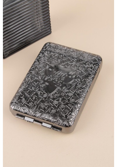 İşlemeli Retro Tasarım Metal Sigara Tabakası Siyah 23bm923ksr01 - 512923730