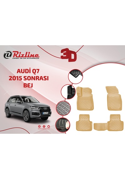 Rizline Audi Q7 2015+ Bej 3D Paspas