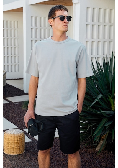 Grimelange Catwalk Erkek %100 Pamuk Regular Fit Mavi T-shirt Mavi