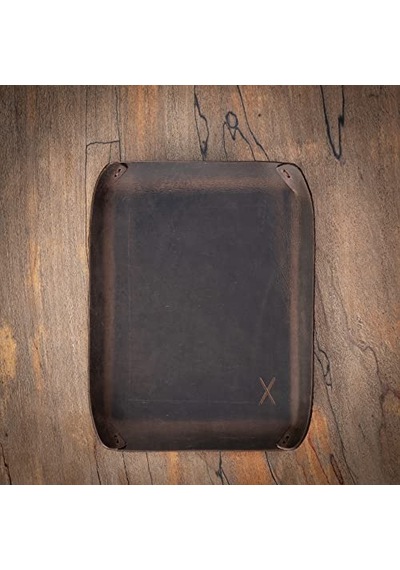 Masaüstü Organizer, Toplayıcı, Hakiki Deri Vale Tepsisi, Telefon Pedi, Deri Sümen, Deri Pad, Deri Kase, Zarf Ve Mektup Tepsisi, Vallet Tray, Catch İt All Tray, Leather Kestane - Koyu Kahverengi