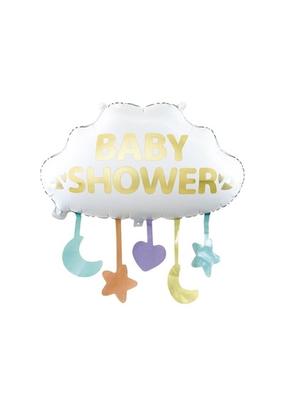 Folyo Balon Bulut 62,5 65,5 Baby Shower Bebek Partisipartileri Folyo Balon Şekilli Sarkaçlı Çok Renkli