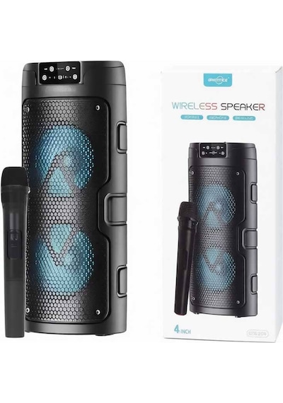 4" Büyük Boy Mikrofonlu Kablosuz Hoparlör Şarjlı Ses Bombası Fm Radyo Sd Kart Bluetooth