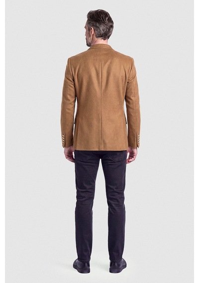 Bisse Camel Süet Dokulu Düğmeli Blazer Ceket Pck26k26203 D20