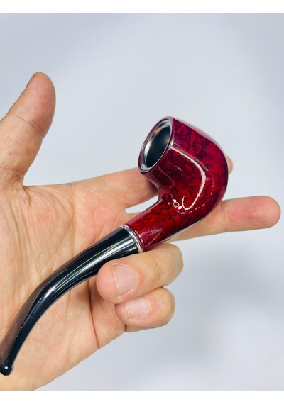 Alcan Marka Bordo Metal Müşürlü Filitreli Pipo 12 CM