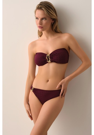 Suwen Noir W Aksesuar Detaylı Bikini Alt Sb2669012831283 Vişne