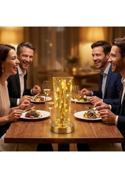 Silindirik Kristal Altın Toz Model Led Masa Lambası Gold Tabanlı, Dokunmatik, 3 Renk Işık Modlu, Şarjlı Modern Dekoratif Gece Lambası 5570 Beyaz