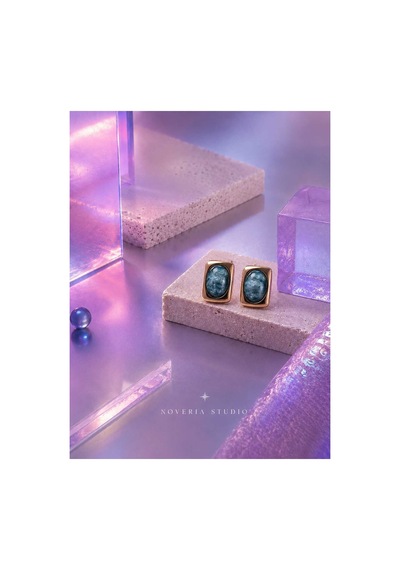 Aura Collection Vintage Marble Küpe Altın Altın