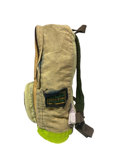 Old Cotton Cargo Kaliteli Tek Bölmeli Vintage Disayn Günlük Gezi Spor Okul Sırt Çantası Patchwork Komor 29x42cm Yeşil