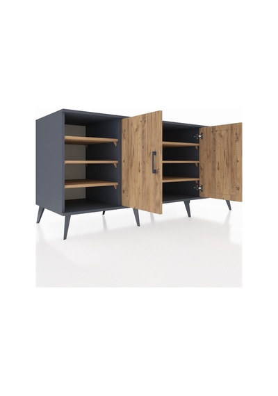 Kronos Konsol 9 Raflı 2 Kapaklı 176x59x83 Antrasit-çam/çam Çam/çam Kronos Konsol 9 Raflı 2 Kapaklı 176x59x83 Antrasit-çam/çam Çam/çam