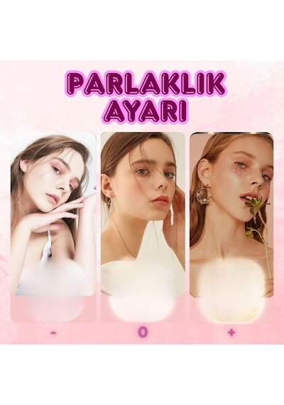 Ledli Makyaj Çantası Aynası, Parlaklık Ayarlı Katlanabilen Seyehat Aynası El Makyaj Aynası Çok Renkli