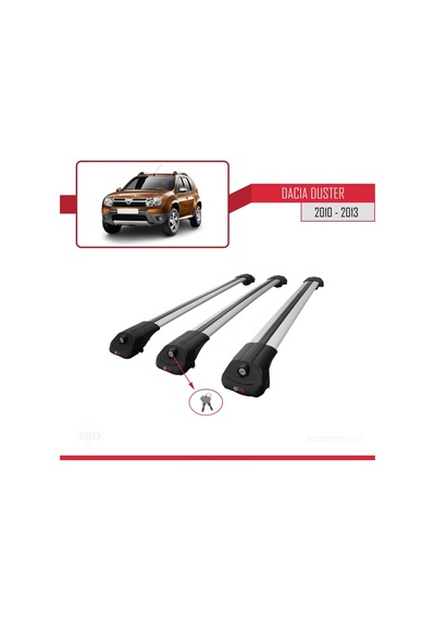 Dacia Duster 2010-2013 Arası İle Uyumlu Ace-1 Ara Atkı Tavan Barı Gri 3 Adet Bar