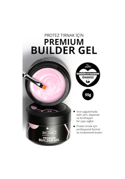 Momo Professional Premium Builder Gel Protez Tırnak Jeli No.06 Pembe 55 gr