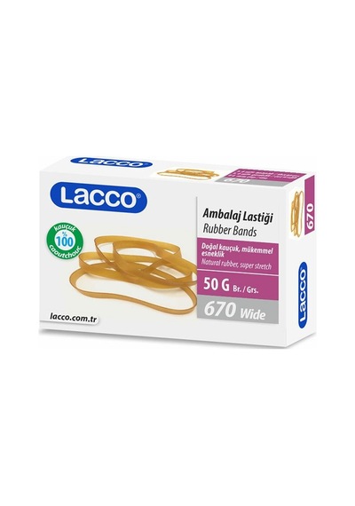 Lacco Ambalaj Paket Lastiği - Geniş - 50 Gr. %100 Kauçuk