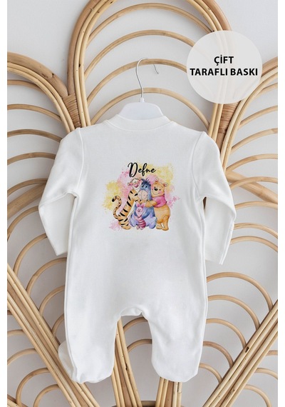 Lilabio %100 Organik Isme Özel Isimli 10lu Hastane Çıkışı Winnie Ekru