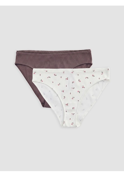 Lcw Dream Ekru Çiçekli Bikini Külot 2'li