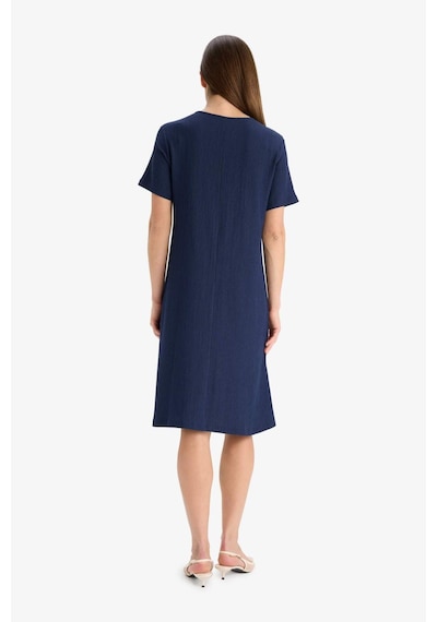 Defacto Regular Fit Apaş Yaka Basic Düz Bürümcük Kısa Kollu Midi Elbise D3834ax25smnv135 Lacivert Defacto Regular Fit Apaş Yaka Basic Düz Bürümcük Kısa Kollu Midi Elbise D3834ax25smnv135 Lacivert