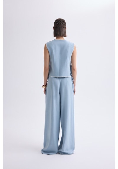 Mai Collection Mai Studios Co. Shonas Bağcık Detay Mavi Yelek Pantolon Takım mavi
