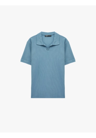 Koton Regular Fit Kısa Kollu Pamuklu Polo Yaka Tişört Mavi 6sam10393mk