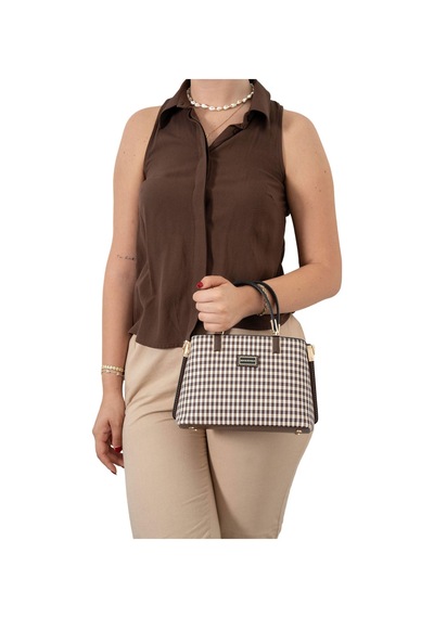 Omuz Çantası Kadın Silver Polo 987-45742 Sılver Polo Bayan Çantası M191 Kahve Sarı-mat Kahve Çok Renkli