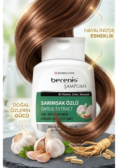 Berenis Sarımsak Özlü Şampuan Daha Güçlü Saçlar İçin 290 Ml Tüm Saç Tipleri