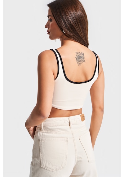 Kadın Bej Renk S5-105 Süper Esnek Kumaş Crop Fit Askılı Sporcu Büstiyer