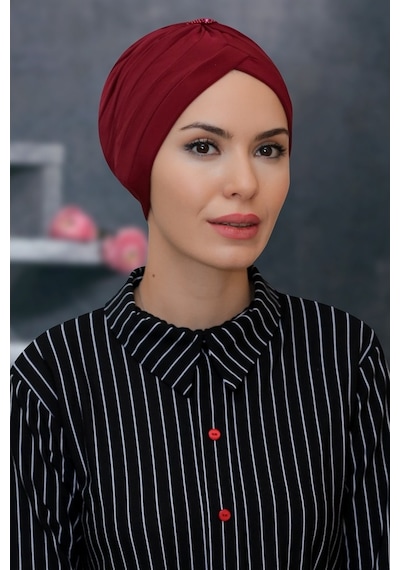 Hürrem Bone Bordo Pratik Hazır Geçmeli Tesettür Bone Sandy Kumaş Taçlı Büzgül (545490257) Bordo Hürrem Bone Bordo Pratik Hazır Geçmeli Tesettür Bone Sandy Kumaş Taçlı Büzgül (545490257) Bordo