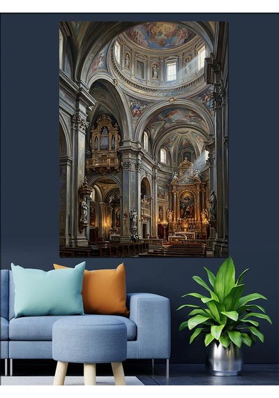 Tarihi Katedral Ve Mimari Detay Dekoratif Kanvas - Mdf Ahşap Tablo