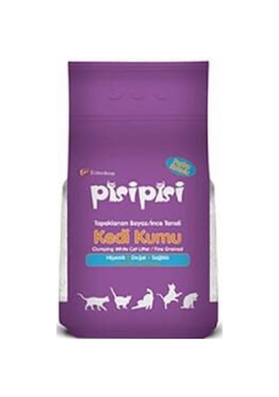 Pisipisi Pudra Kokulu Topaklanan Bentonit İnce Taneli Kedi Kumu 10 Kg