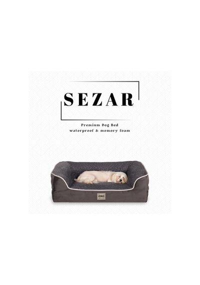 Ayrex Jungolica Sezar Kedi Ve Köpek Yatağı Antrasit 55x75 Cm, Ortopedik Visco,%100 Su Geçirmez Alez, Çıkarılabili