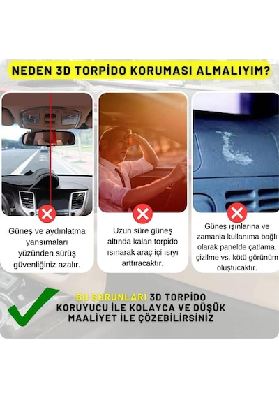 Ford Focus-1 Torpido Koruması Siyah