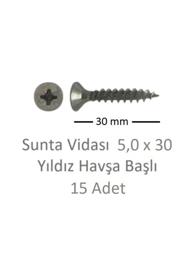 Adilon Sunta Vidası 5.0 x 030 15'Li
