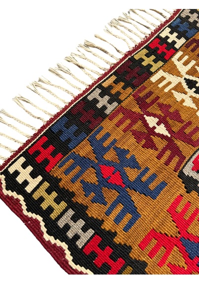 Kök Boya Yahyalı Kilim 106x200 Renkli %100 Yün Kilim