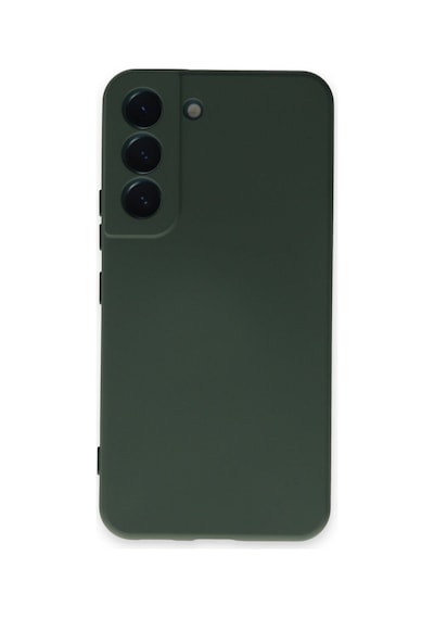 Samsung Galaxy S22 Ile Uyumlu Kılıf Nano Içi Kadife Koyu Yeşil Renk Kamera Korumalı Silikon Kapak Col169795-koyu Yeşil