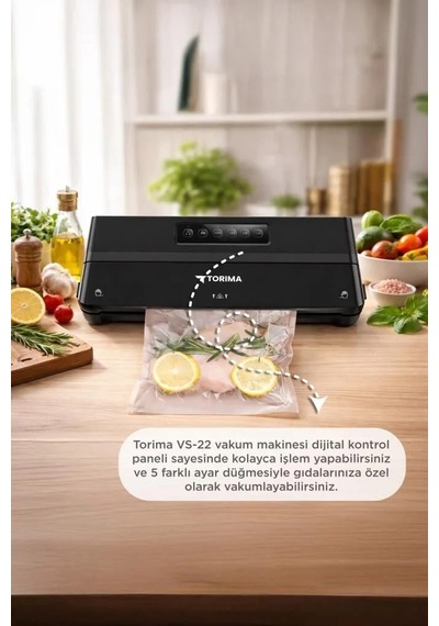 Restoran Tipi Hediye Alternatif Hızlı Paketleme Gıda Mühürleme Vakum Makinesi Vs22 Siyah Çok Renkli