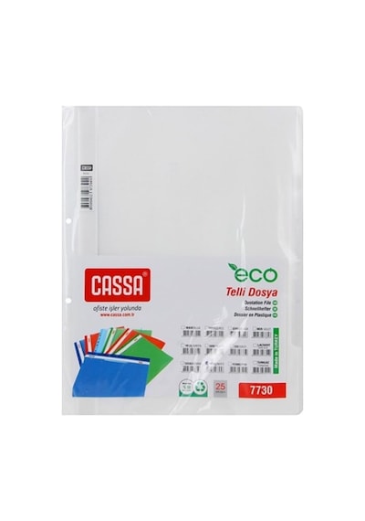 Telli Dosya Plastik Eco A4 Gri 7730 50'li