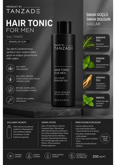 Produkt By Tanzade Men Power Saç Toniği 200 Ml