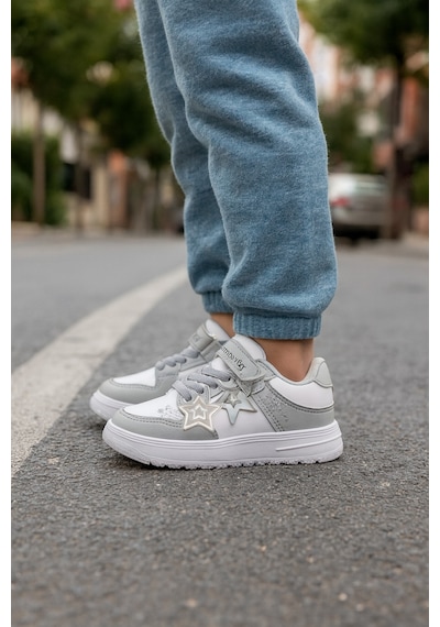 Kız Çocuk Yıldız Detaylı Sneaker Ayakkabı Gri
