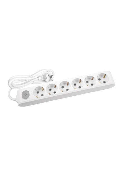 Viko 6'lı Anahtarlı Priz 3x1,5 mm Uzatma Beyaz 7 MT