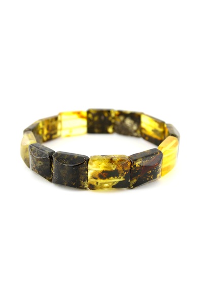 Kehribar Bileklik Fosilli Roleks Özel Tasarım Ambergold Blk23-55 Çok Renkli