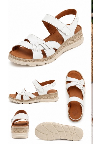 N Napa Shoe Np.2642.beyaz.deri Sandalet