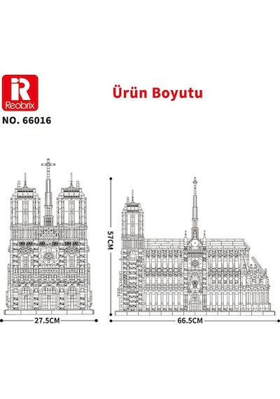 Reobrix 66016 Notre Dame Katedrali Yaratıcı Yapı Blok Seti Building Blocks Cathedral Of Notre Dame - 8315parça