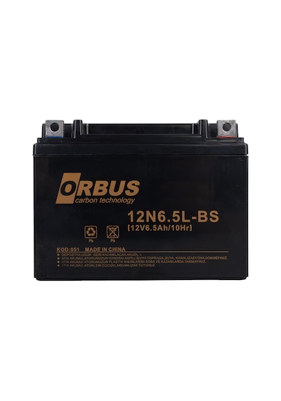 Orbus 12n6.5l-bs 12v 6.5a Motosiklet Aküsü 139 X 66 X 100 Mm 2.05kg